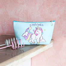 Lil' Star by Ayesha Unicorn Print Pastel Blue Zipper Bag For Kids, Children And Girls