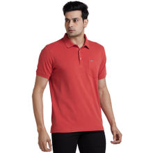 Park Avenue Slim Fit Solid Dark Red T-Shirt