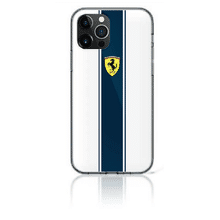 Ferrari Mobile Caseson Track Pc/tpu Hard Case With Navy Stripes Iphone 12 | 12 Pro (6.1") - White