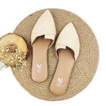 The Madras Trunk Solid Beige Mules