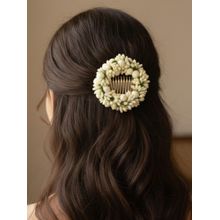 Accessher White Artificial Mogra Flower Hair Clip