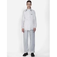 Wildcraft Men White Solid Rain Jacket with Pant (Set of 2)