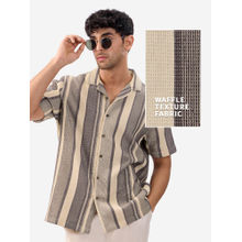 The Souled Store Originals: Beige Macaroon Men Textured Shirts