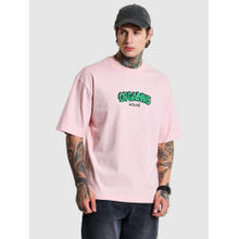 Snitch Light Pink Graphic Print Oversized Fit T-Shirt