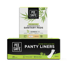 Pee Safe Combo of Sanitary Pads (Regular) 10 N with Aleo Vera Panty Liners 25N