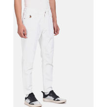 U.S. Polo Assn. Denim Co. U.S. Polo Assn. Men White Mid Rise Rinsed Distressed Jeans