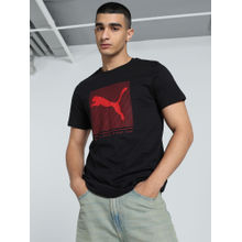 Puma Men Black Ess Logo Printed T-Shirt