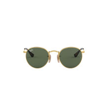 Ray-Ban Junior Sole Sunglasses 0Rj9547S223-7144- Round- Gold Frame- Green Lens (44)