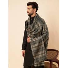 Zamour Men Checks Grey Lohi Shawl