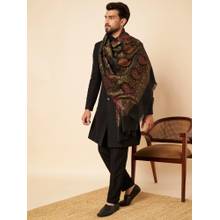 Zamour Men Paisley Black Kashmiri Shawl