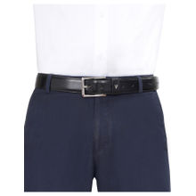 The Vertical Volos Men Leather Non Reversible Belt - Black