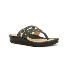 Scholl Women Casual Platform Heel Sandals- Green