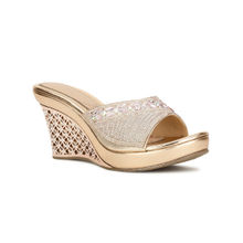 Marie Claire Women Slip-On Embellished Wedges- Rose Gold