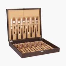 FNS Copper Finish Stainless Steel Cutlery Set Of 24 Pcs With Gift Box Packing