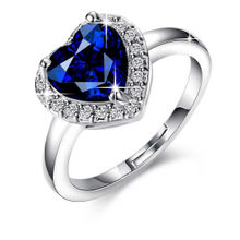 Jewels Galaxy Ravishing Heart Crystal Silver Plated Brilliant Ring For Women