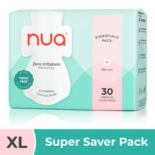 Nua Complete Comfort Pads Zero Irritation Promise Essentials Pack Super Saver 4x Comfort 100% Toxic-free Medium FLow
