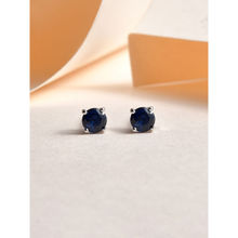 Ornate Jewels 925 Starling Silver Blue Sapphire Stud Earring for Women