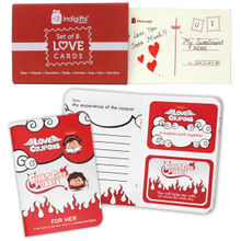 Indigifts Valentines 8 Love Postcards & 7 Love Coupons With Guilt Free Passes And Wildcard