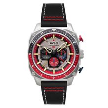 AVI-8 Atlas Dual Time Chronograph Beige Round Dial Mens Watch - Av-4100-03