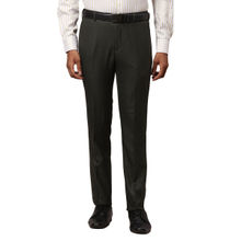 Raymond Solid-Plain Dark Green Trousers