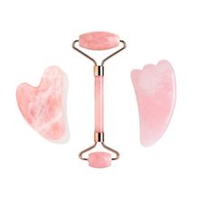 Getmecraft Rose Quartz Roller And Gua Sha With Wing Shape Gu...