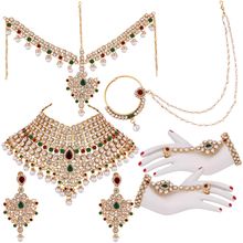 Peora Gold Plated Jodha Akbar Bridal Choker Necklace Traditional Jewellery Set (PF37BRBLP021MG)