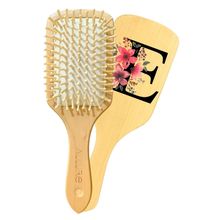 Allure Personalised Letter E Paddle Hair Brush