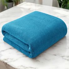 Story@Home Microfiber 400 GSM Soild Bath Towel - Blue (XL)