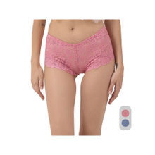 Da Intimo Multi-Color Multi-Color Lace Mid Waist Boyshorts Panty (Pack of 2)