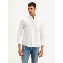 Levi's White Men's Solid Slim Fit Shirt