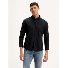 Levi's Black Men's Solid Slim Fit Shirt