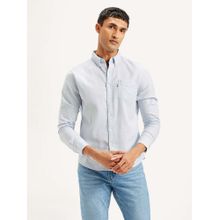 Levi's Blue Men's Solid Slim Fit Shirt