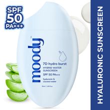 Moody Sunscreen with Hyaluronic SPF 50 PA +++ UVA/B Broad Spectrum Protection, No White Cast