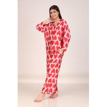 Masha All Hearts Oversized Satin Nightsuit
