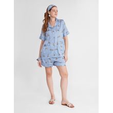 Noite Luxe Satin Sleepwear Shorts Set – Printed Night Suit