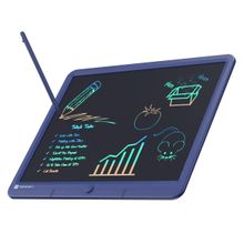 Portronics Ruffpad 15M 15Inch (38.1cm) Re-Writable Multicolor LCD Writing Pad with Smart Lock (Blue)