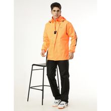 ZEEL Mens Orange and Black Waterproof Raincoat with Pant (Set of 2)