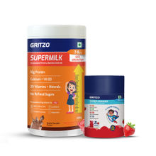 Gritzo SuperMilk Height Personalized Protein And Nutrition Drink + Super Gummies 8-12 Years Girls