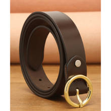 Teakwood Women Coffee Brown And Gold Tone Solid Genuine Leather Belt