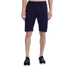 AM SWAN Cotton Rich Lycra Colorblock Shorts In Navy Blue