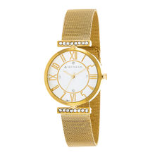 Giordano Analogue White Colour Women's Watch With Gold Band