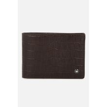 Louis Philippe Men Brown Textured Leather Wallet with Belt