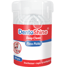 Dentoshine Deep Clean Floss Picks - 50 Ct Can
