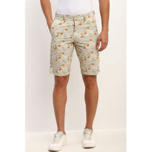 Allen Solly Men Green Print Slim Shorts