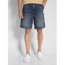 American Eagle Men Blue 9 Inches Denim Carpenter Shorts