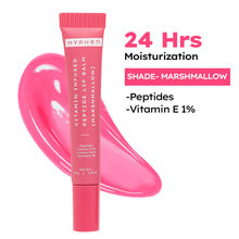 Hyphen Tinted Lip Balm - Marshmallow, 1% Vit E, 2% Squalane & Peptides, Brightens & Moisturizes