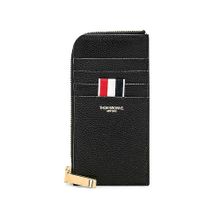 Thom Browne Black Pebble Grain Half-Zip Wallet