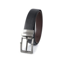Cimoni Men Leather Solid Black Reversible Belt