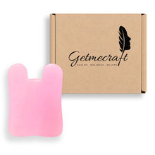 Getmecraft Rose Quartz Gua Sha Massage Tool (Rabbit Ear Shap...