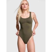 Victoria's Secret Base Cotton Scoop Bodysuit Green